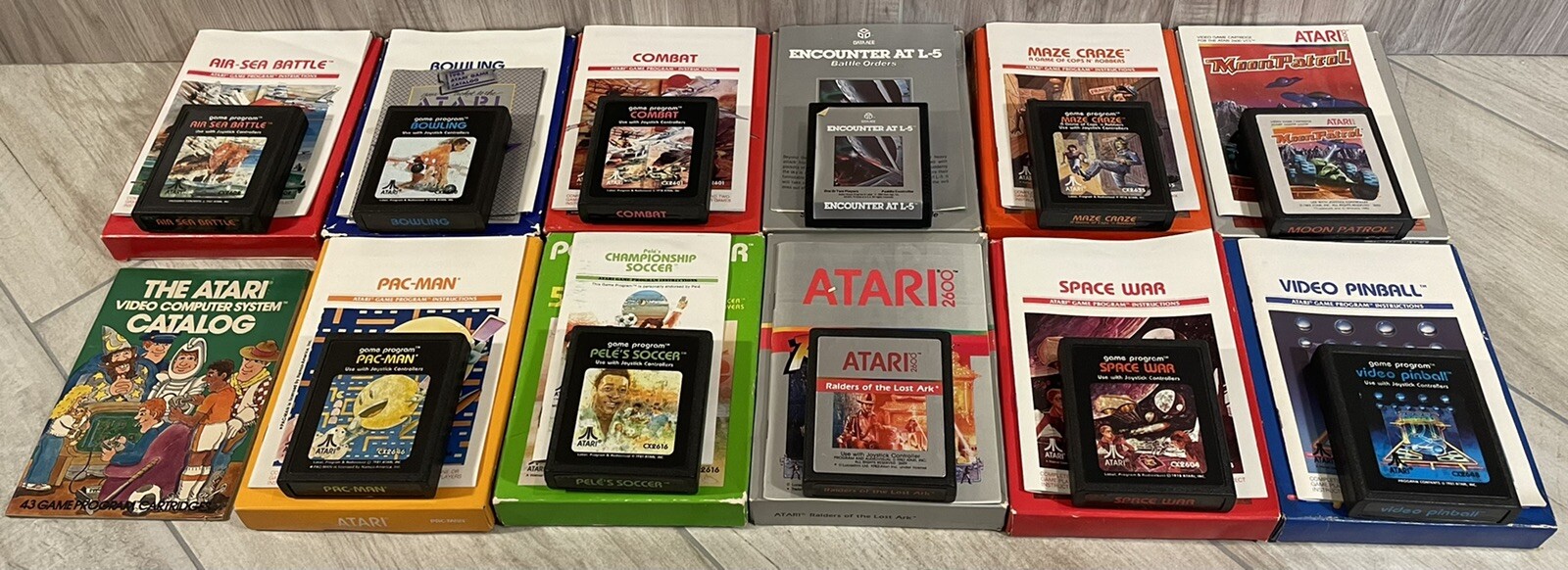 Atari 2600 Console Lot Complete w/ Joysticks, Paddles & 13 Games In Boxes