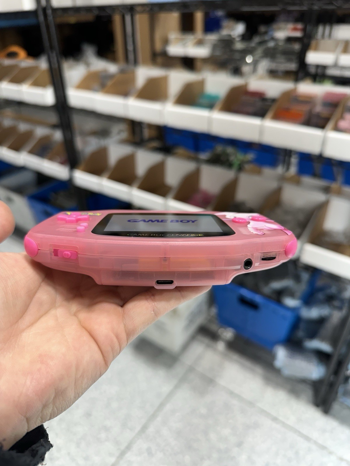 Game Boy Advance GBA Custom IPS Backlit Screen UV Printed Shell Mew Pink USB-C