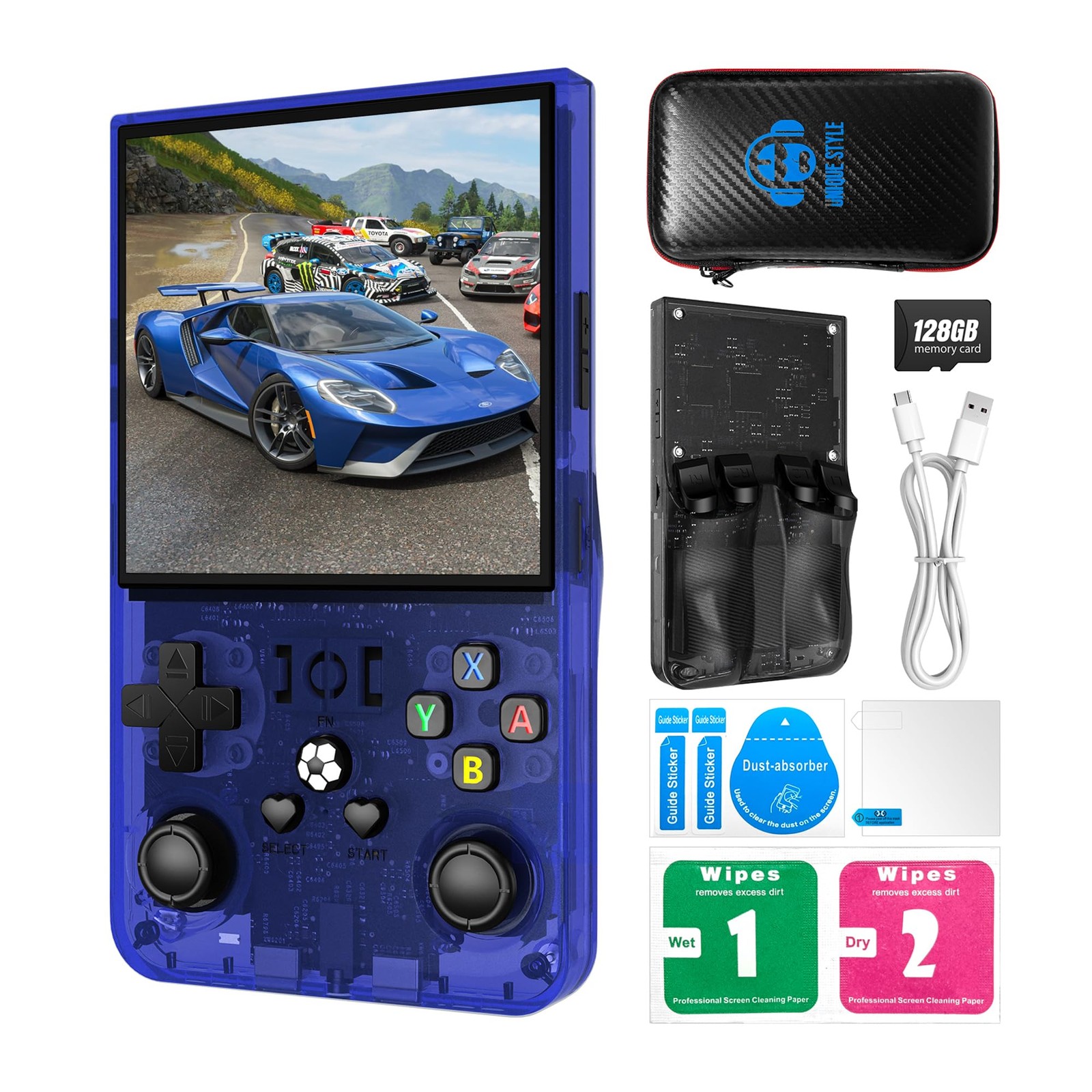R36MAX Retro Handheld Game Console, 4.0 Inch 720×720 IPS Screen, 64GB Built-i…