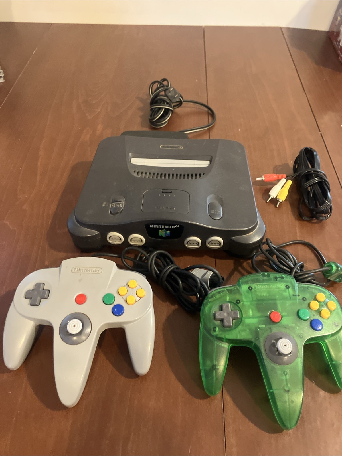 Nintendo 64 Console W/ Standard & Jungle Green Controllers Tested