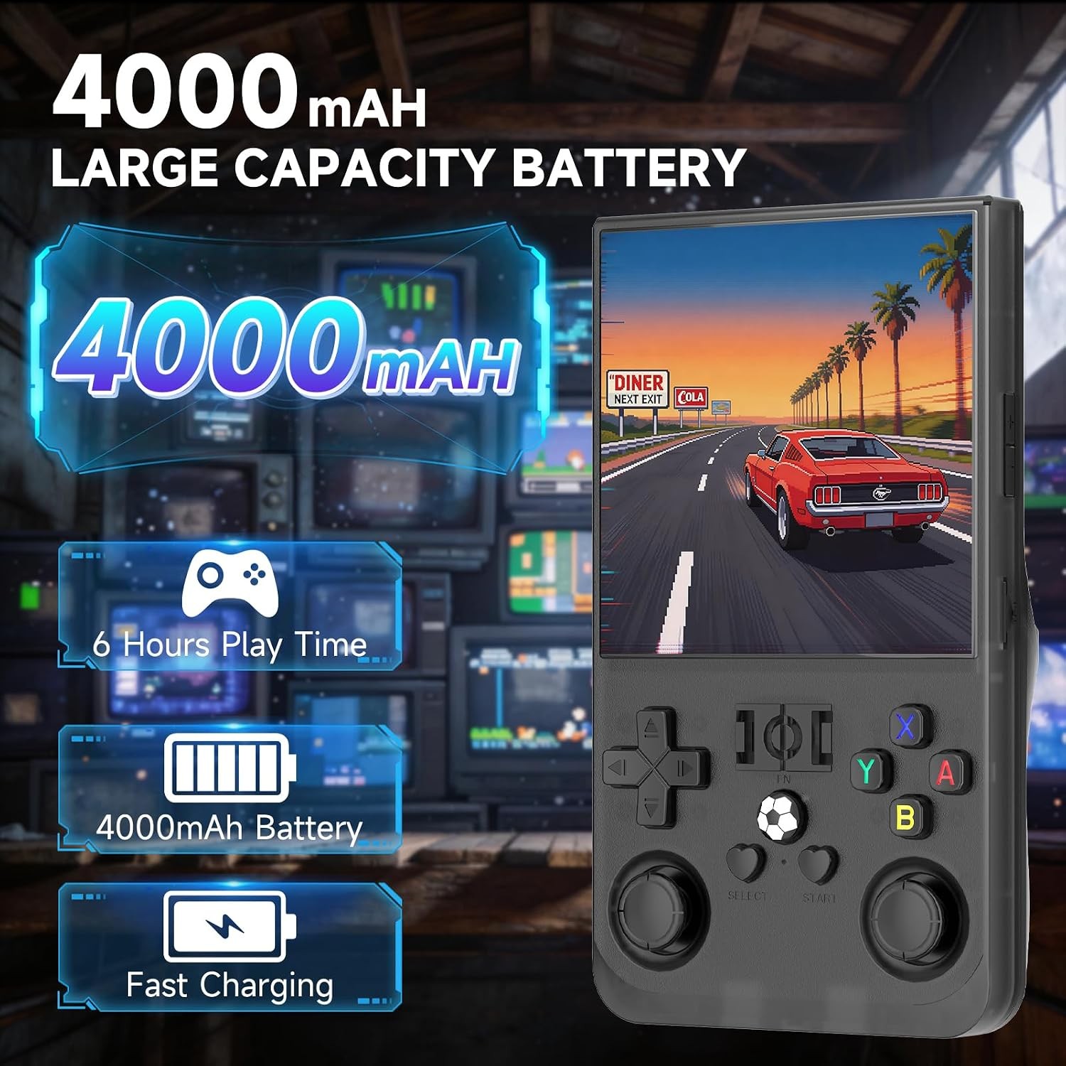 R36max Retro Handheld 4.0 IPS 18000+ Games 64GB Black2