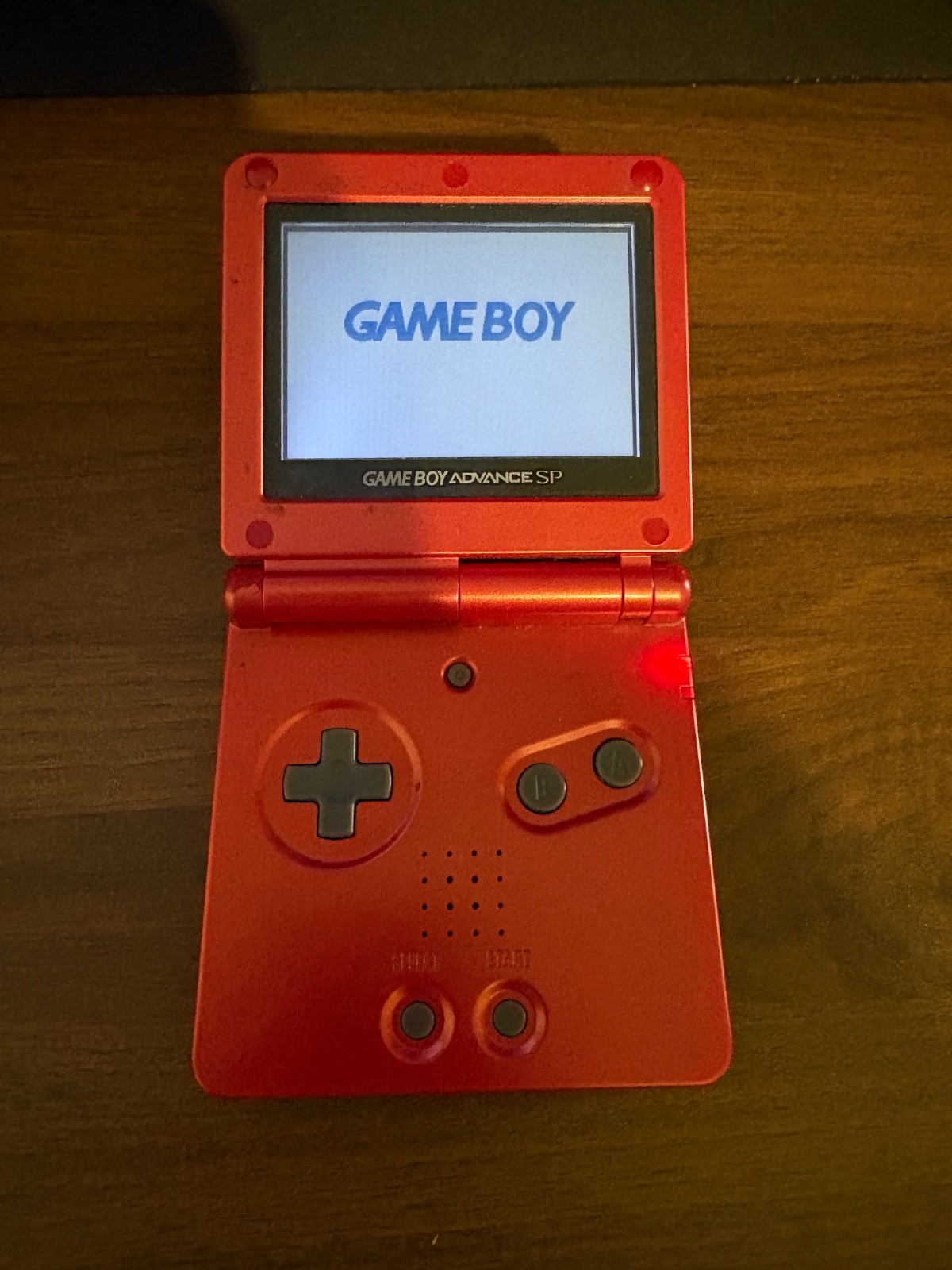 Nintendo Game Boy Advance SP Flame Red Console Handheld AGS-001 Tested Works