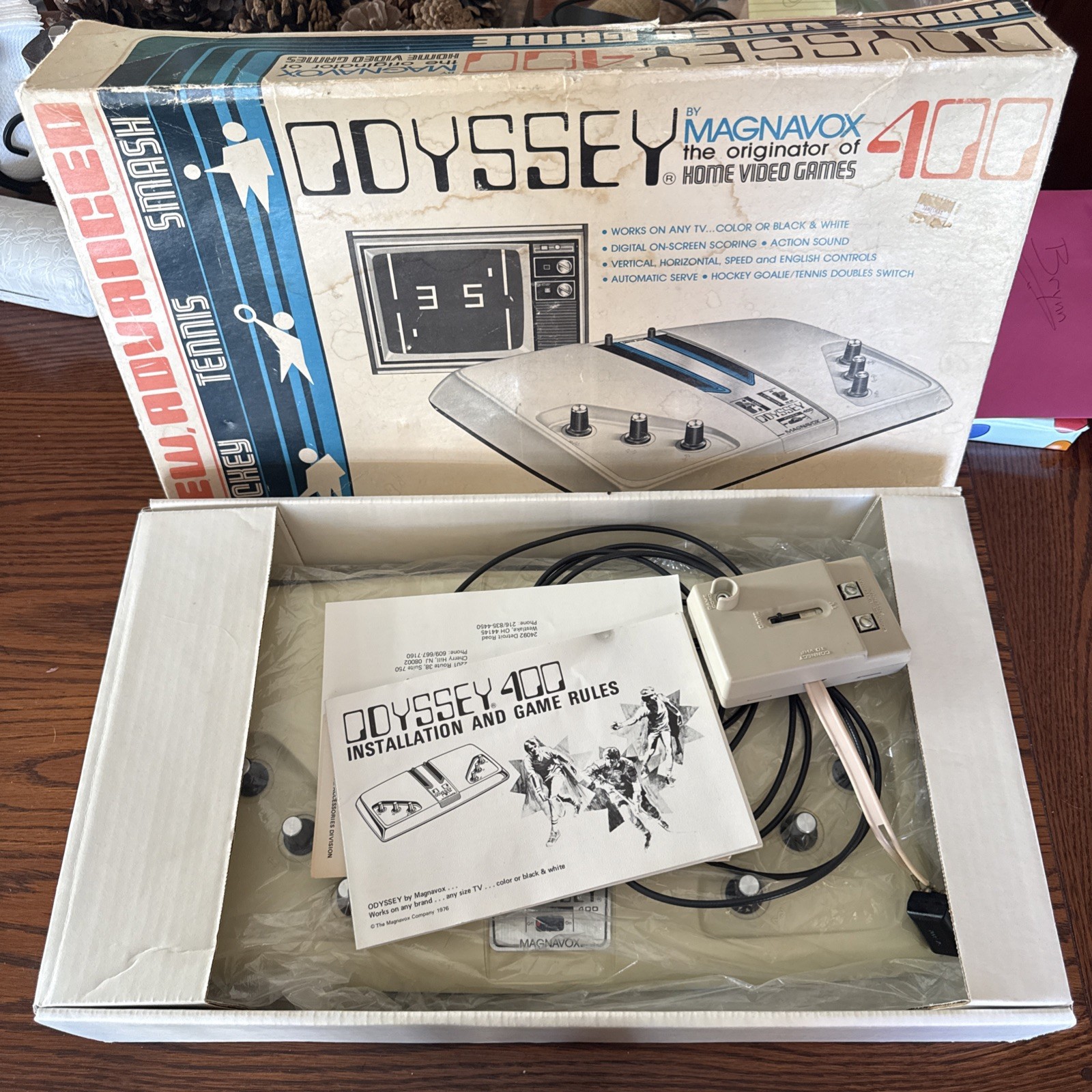 Vintage 1975 Magnavox Odyssey 400 Video Game Console With Box + Manuals
