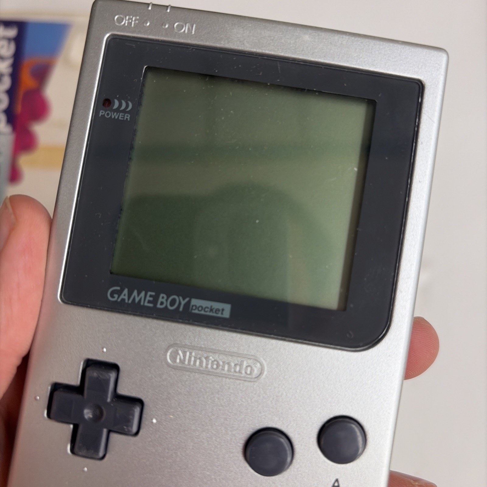 Nintendo Game Boy Pocket Silver Handheld MGB-001 Complete Box CIB Tested