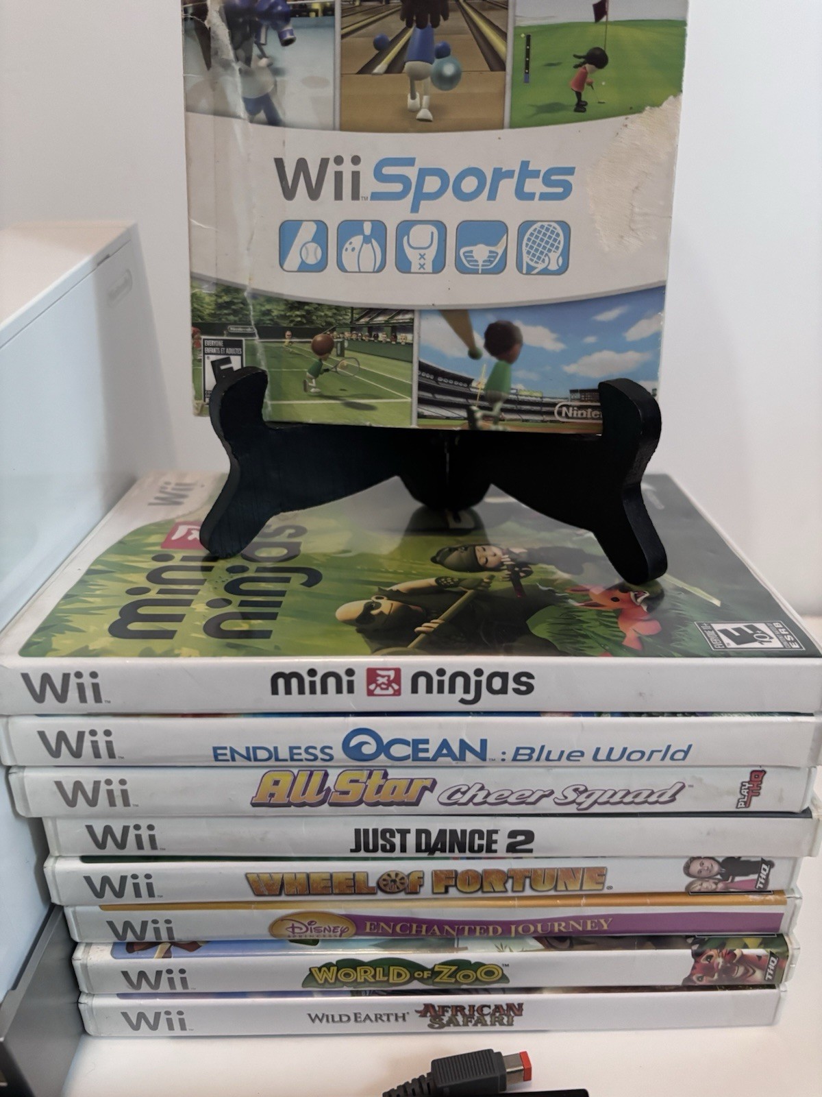 Nintendo Wii Sports RVL-001 CONSOLE SYSTEM Bundle TESTED Controller GAMES LOT