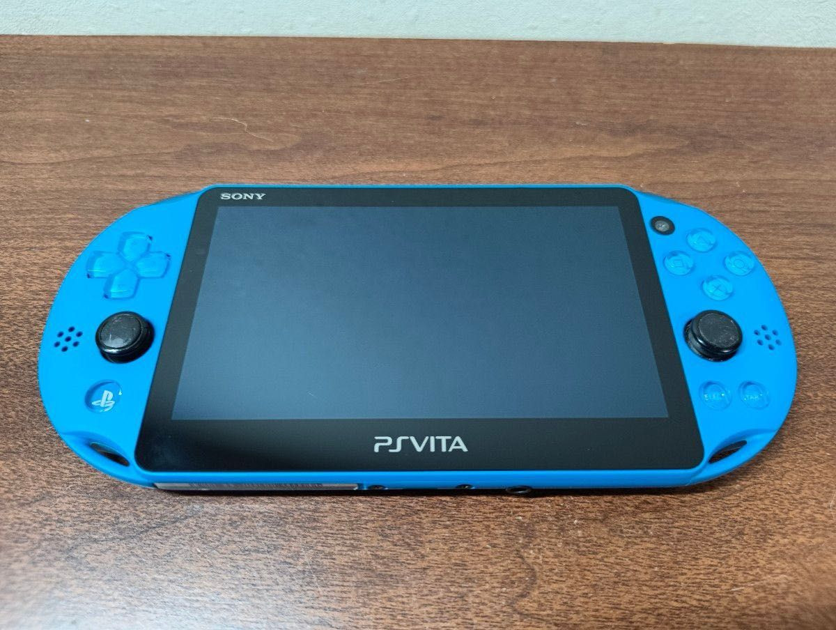 Sony PlayStation PS Vita Slim PCH-2000 Wi-Fi Console Aqua Blue w/ Charger & Box