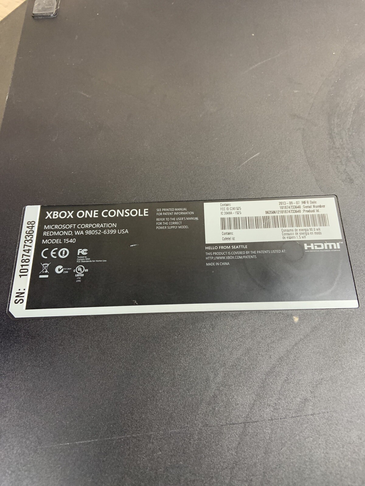 Microsoft Xbox One 500GB Console 1540 As Is For Parts Or Repair only 52606