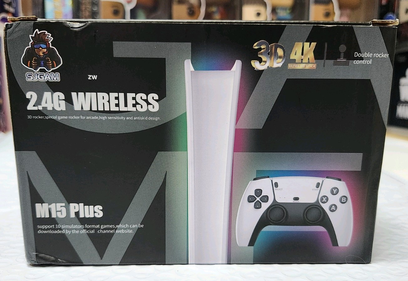 SJGAM M15 Plus Retro Video Game Console White 4K HDMI 2.4G Wireless Controllers