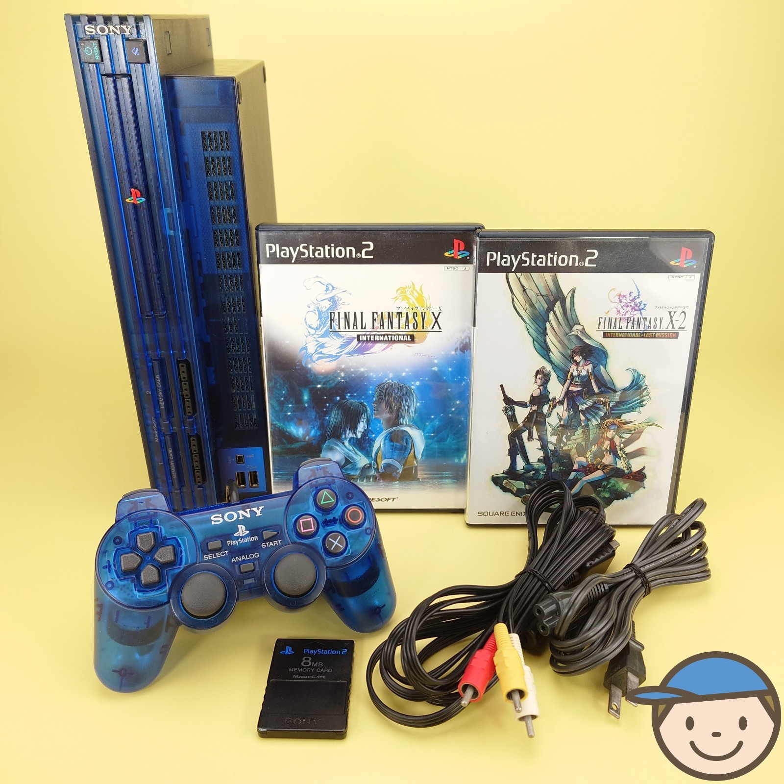 PS2 Ocean Blue Console Final Fantasy X X-II NTSC-J Japanese PlayStation 2