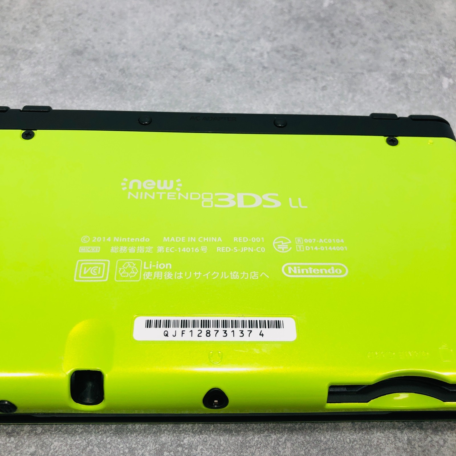 [EX+5] Nintendo new 3DS LL XL Lime Green Black Console & AC Adapter 06-106