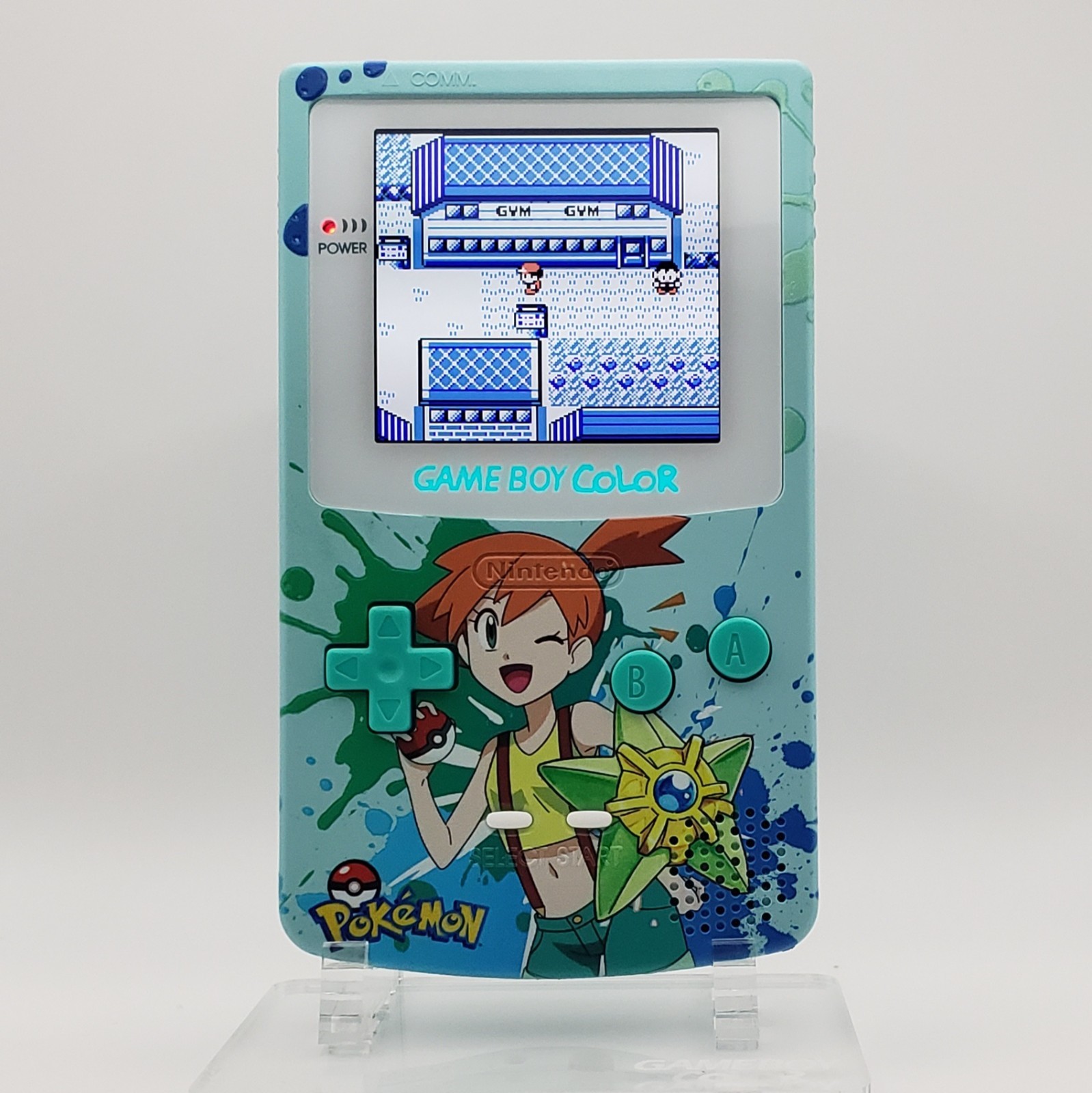 Laminated OLED Screen – Misty & Shiny Staryu Game Boy Color w/ Case