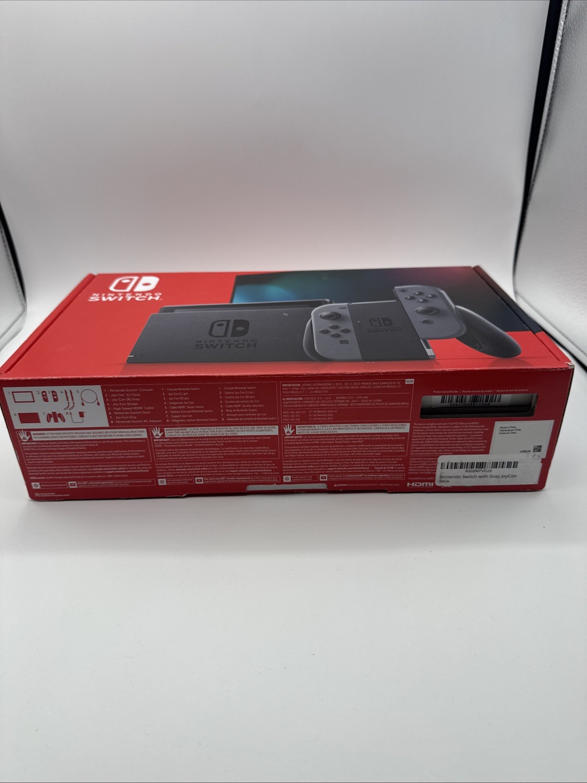 Nintendo Switch Console Box ONLY w/ Inserts & Manual Gray Joy-Con HAC-001 (-01)