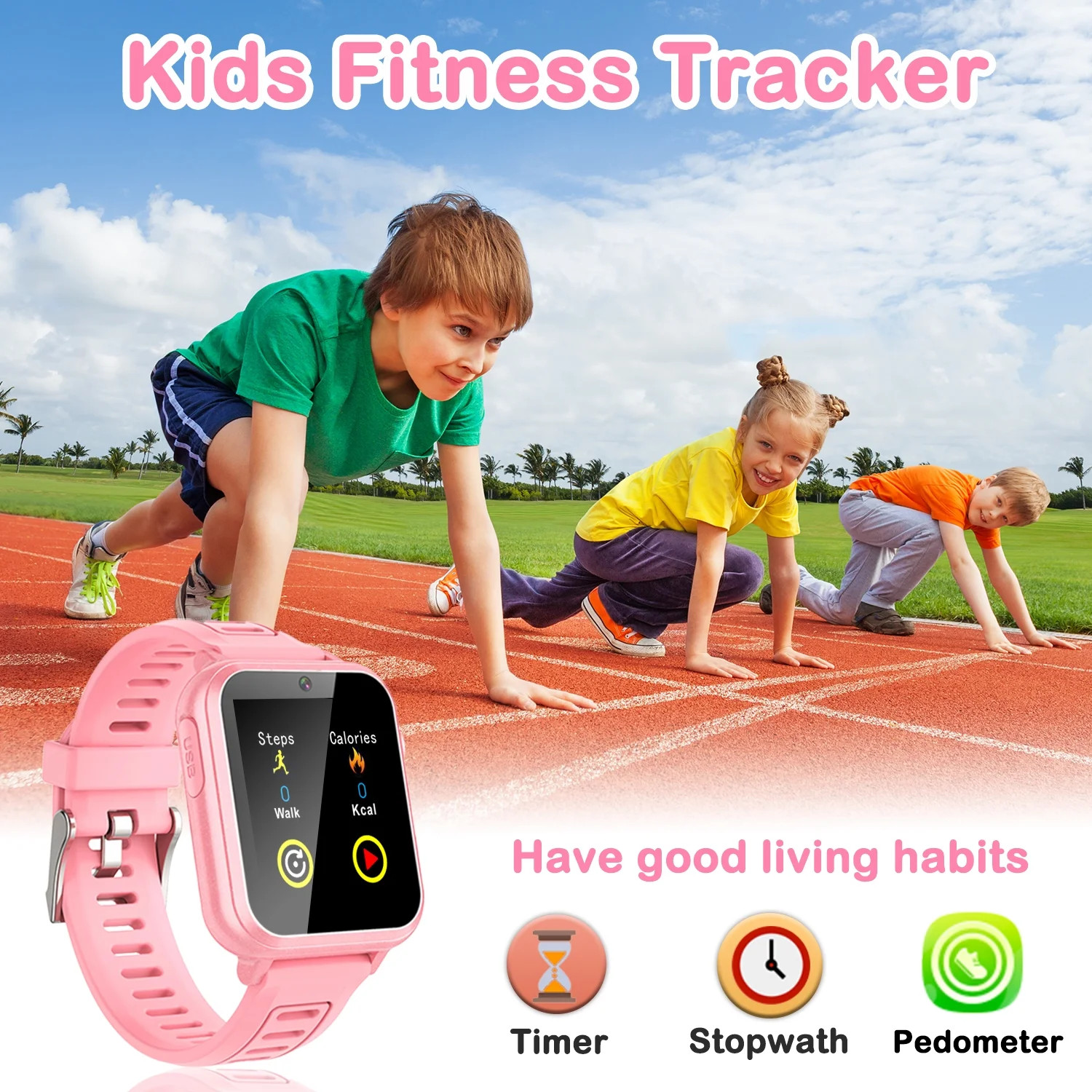 HD Touch Screen Cellular 1.54″ Case with Pink Band
