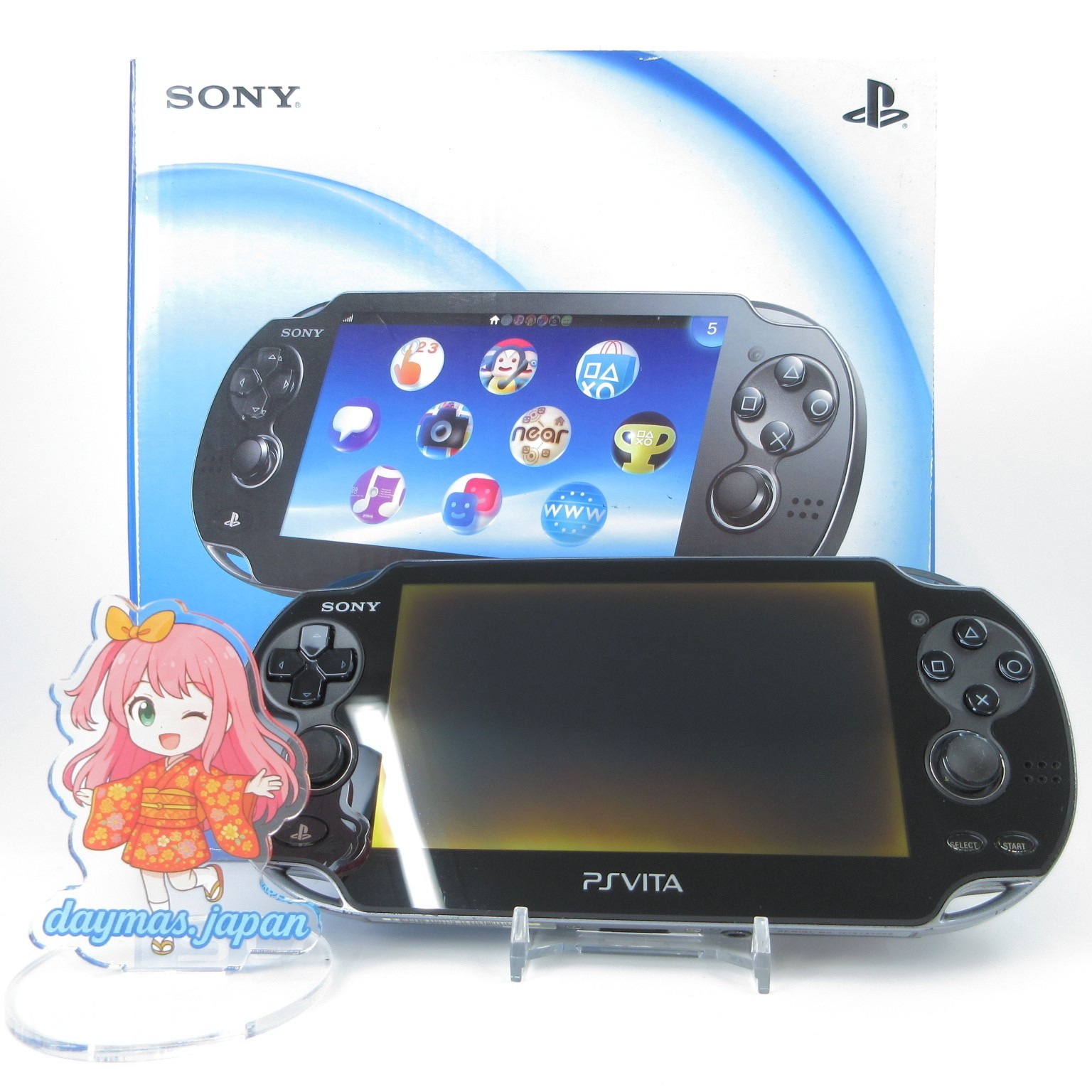 【Very Good】Sony PS Vita PCH-1100 Crystal Black 3G/Wi-Fi Model Console #Arr1201/0