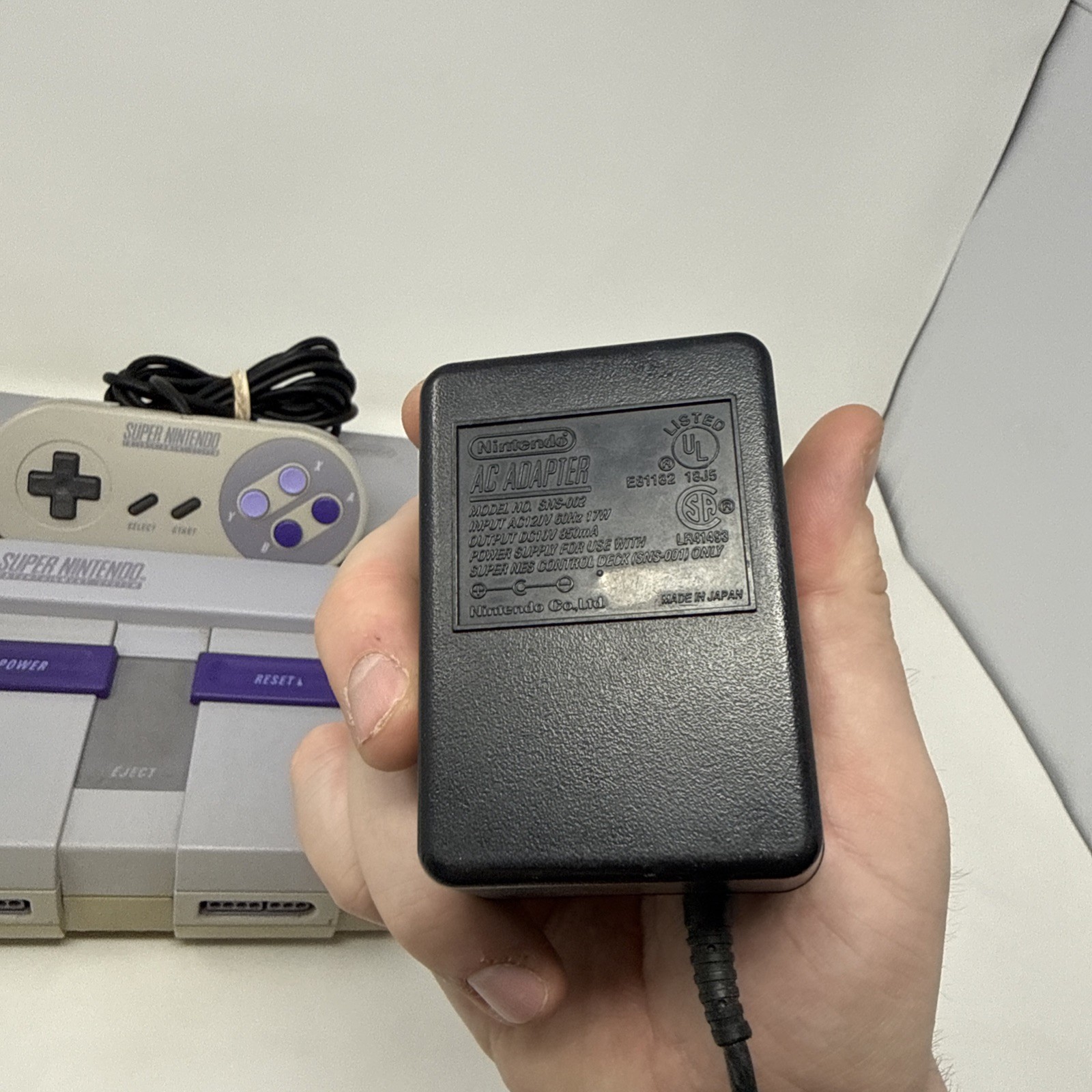 Super Nintendo SNES Console + Cables + Controller Bundle Lot *TESTED* Working