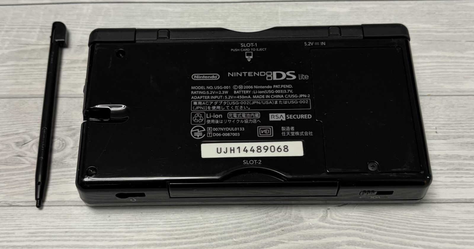 Nintendo DS Lite Black Console TESTED Working Authentic Japan Japanese Only