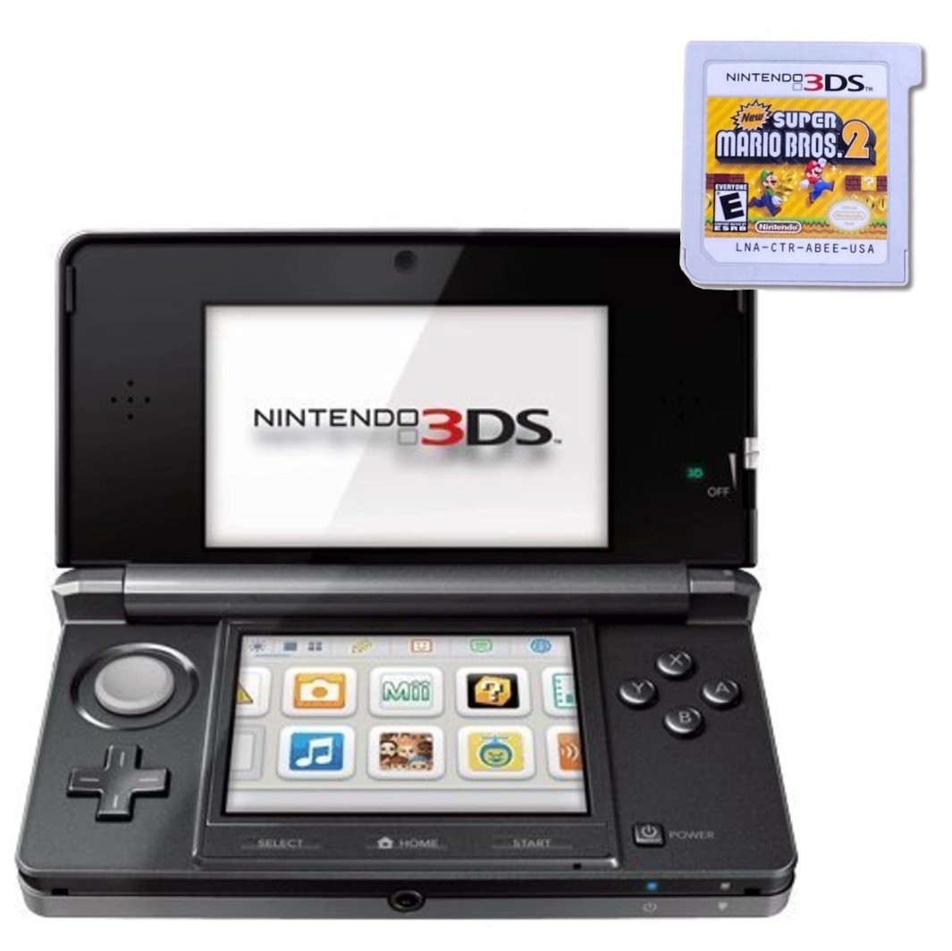 Nintendo 3DS Handheld System Black with Super Mario Bros 2 Charger not included