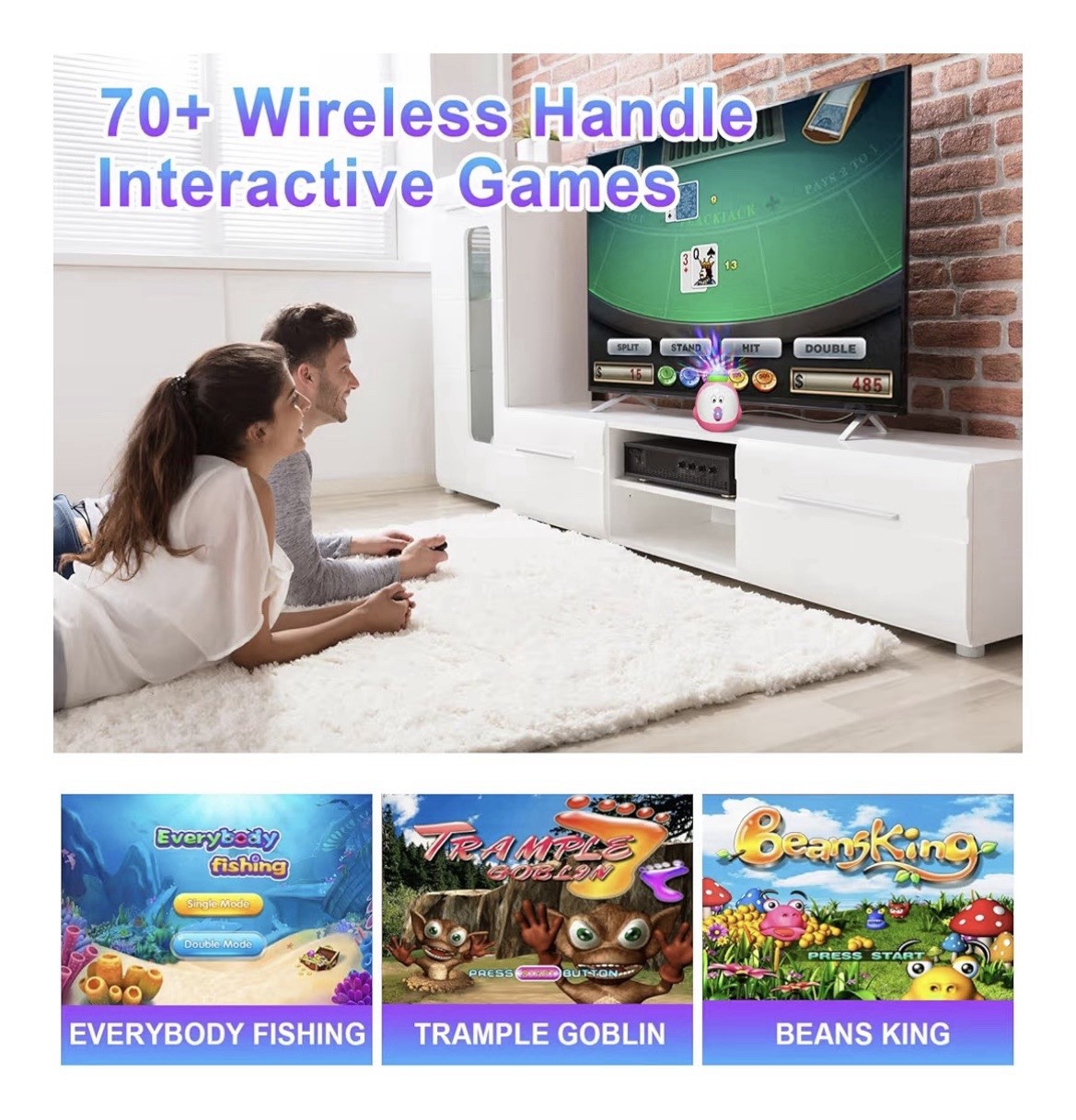 TV Game Console with 100+ Games, 2 Wireless Controllers, HDMI Plug & Play – I…