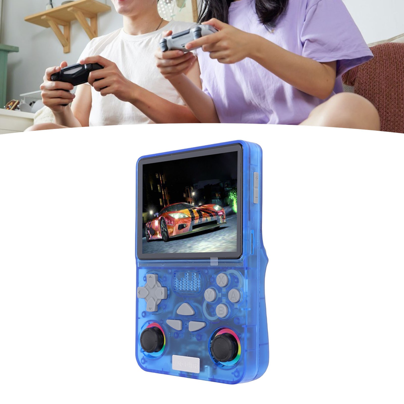 Retro Handheld Game Console 4 Inch Screen Built In 64GB Small Memory Card S EYCM