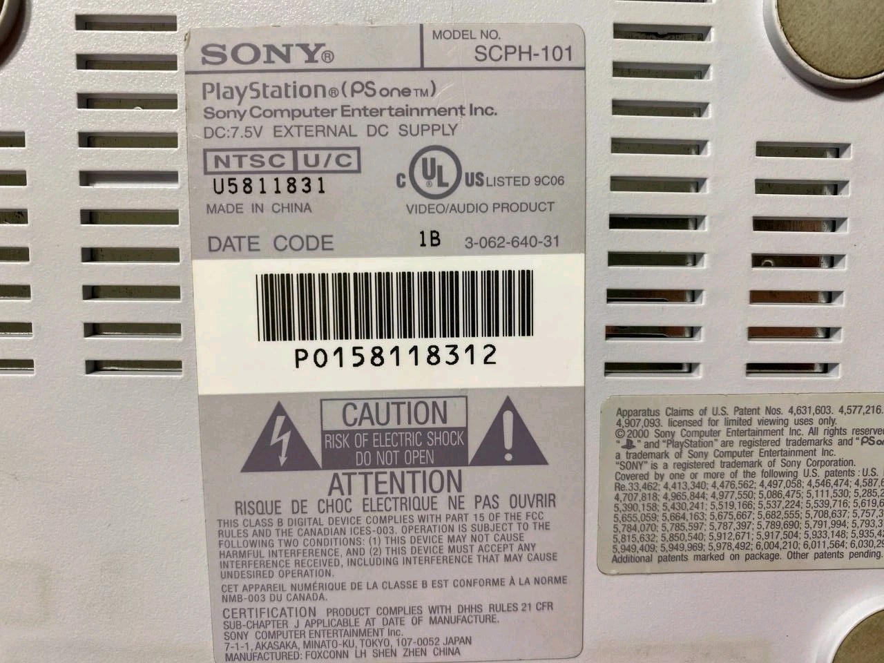 PSOne SCPH-101 (Replaced Motherboard) W 2 Controllers 5 Games – Tested/Works!