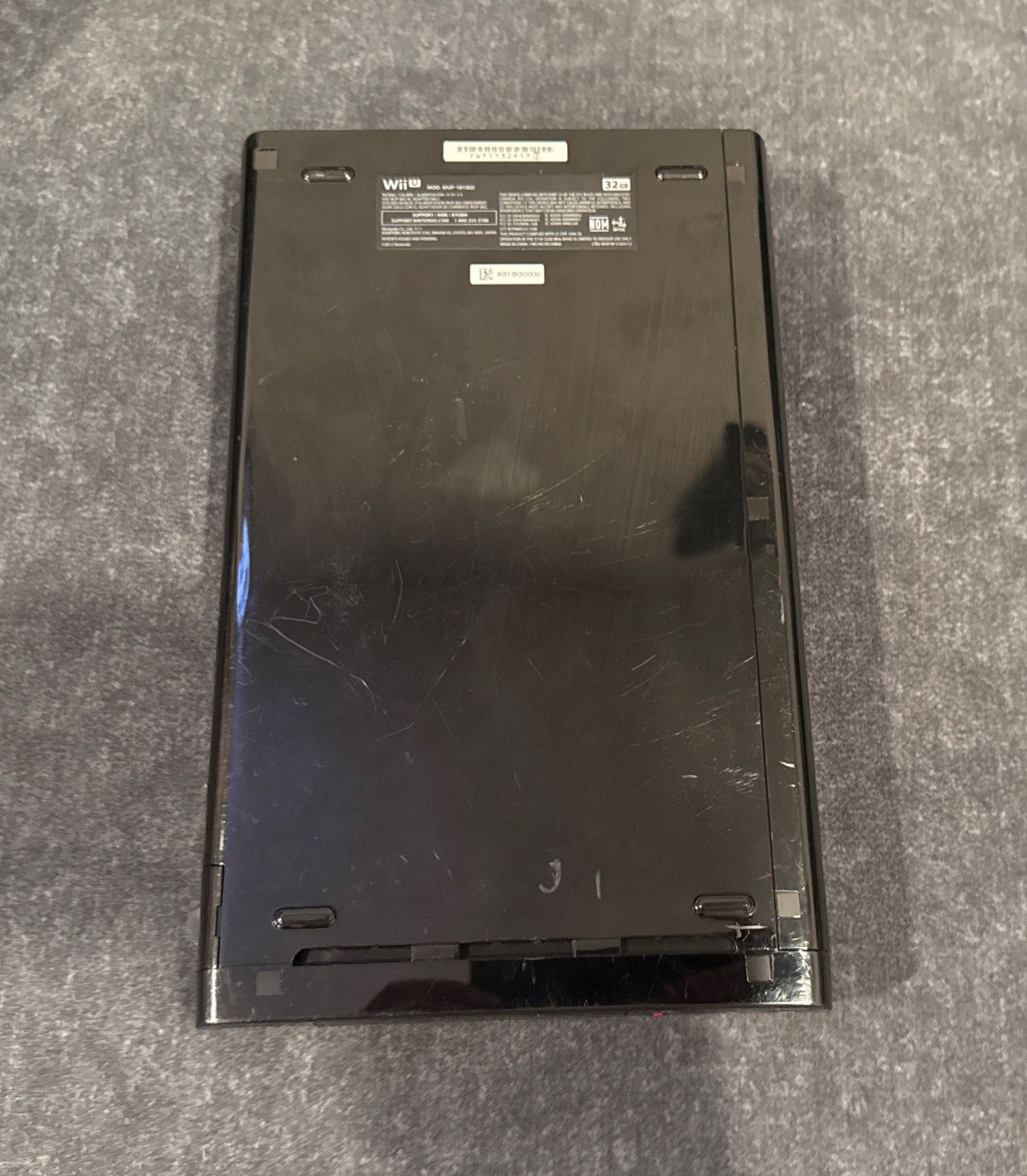 Official Nintendo Wii U Deluxe 32GB Black Console & Power Supply Only Works w AV