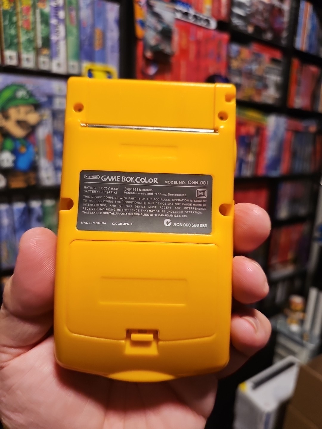 Nintendo Game Boy Color Clear Console GBC Custom Build Needs TLC w/ Yellow Shell