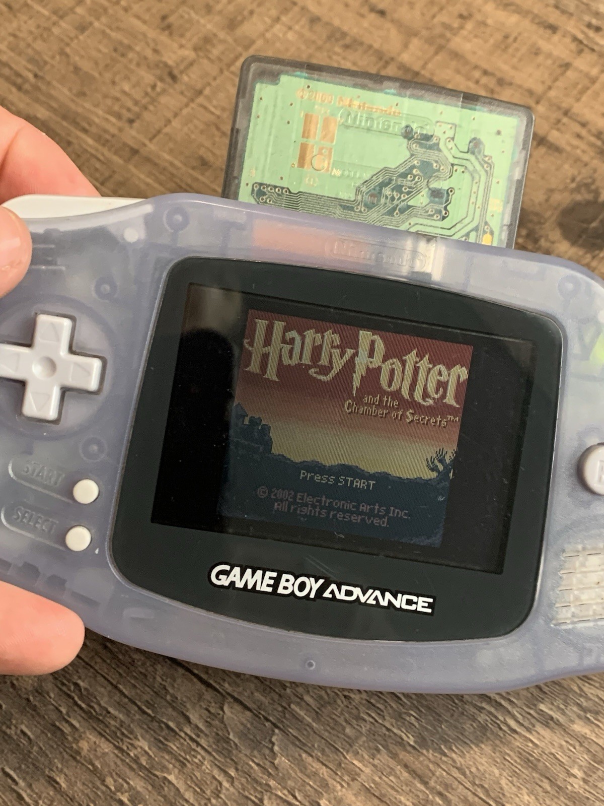 NICE Nintendo Game Boy Advance Clear Glacier AGB-001 Console + Games & Batteries