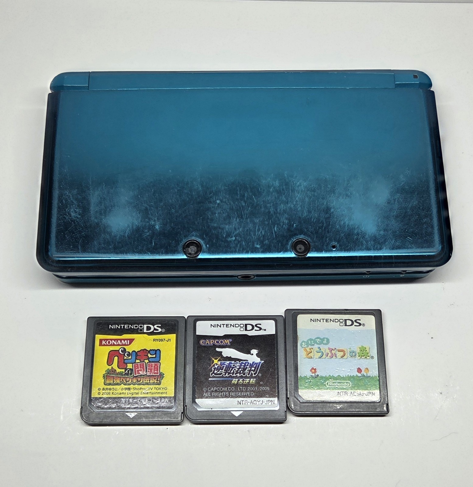 Nintendo 3DS Aqua Light Blue OEM Japan Exclusive Color + DS Games – Region Free