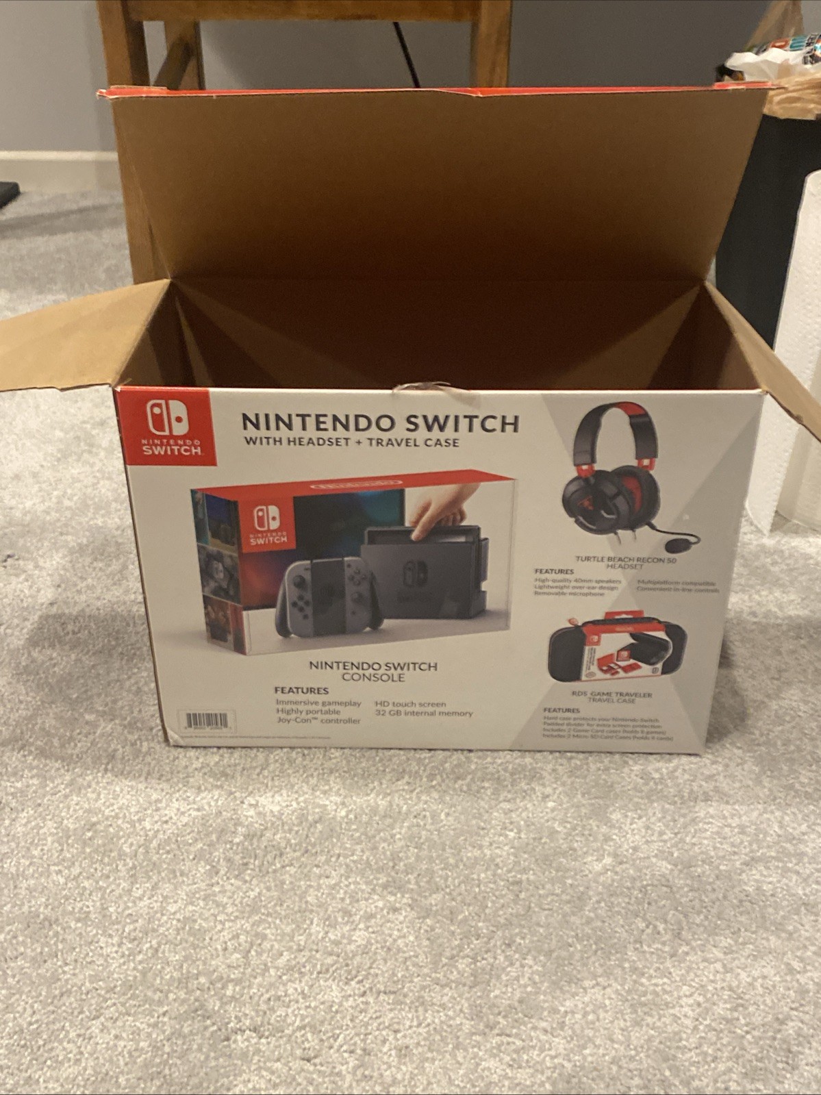 Nintendo Switch 32GB Console w/Gray Joy‑Con, Pro Controller, Case, 512 GB SD CIB