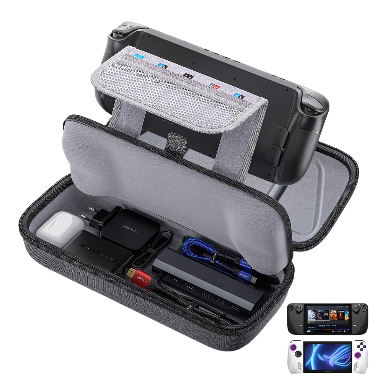 Elegant Hard Shell Carrying Case for Steam Deck & ROG Ally – Portable Protection