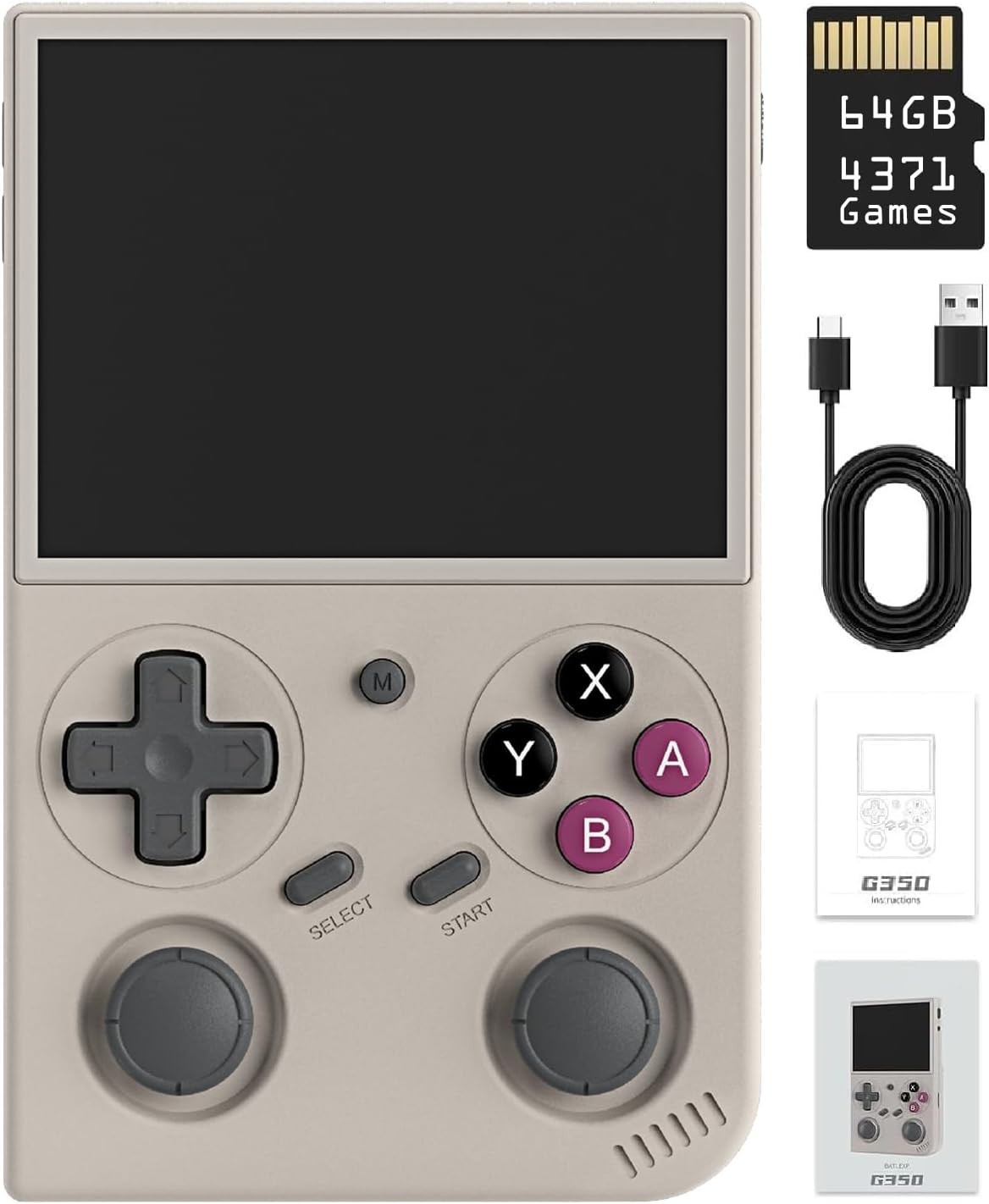 G350 Retro Handheld Game Console , Preload 4371 Games 3.5 Inch IPS Screen 320…