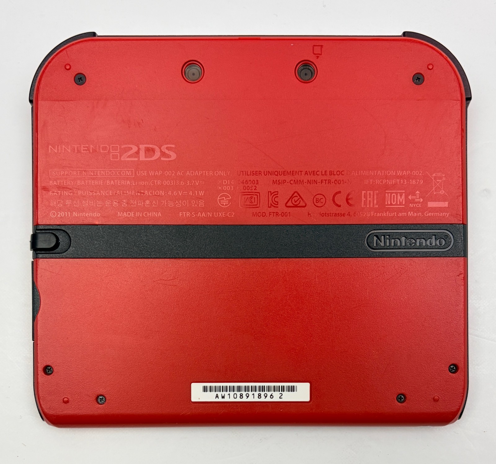 Nintendo 2DS Crimson Red Mario Kart 7 Handheld w/ 4GB Card, Charger & Stylus