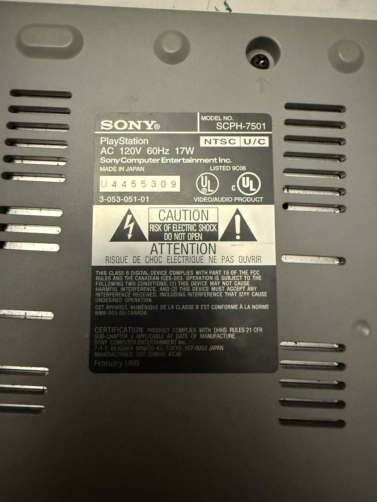 Sony PlayStation 1 Console – Gray w Controller & All Wires – Tested