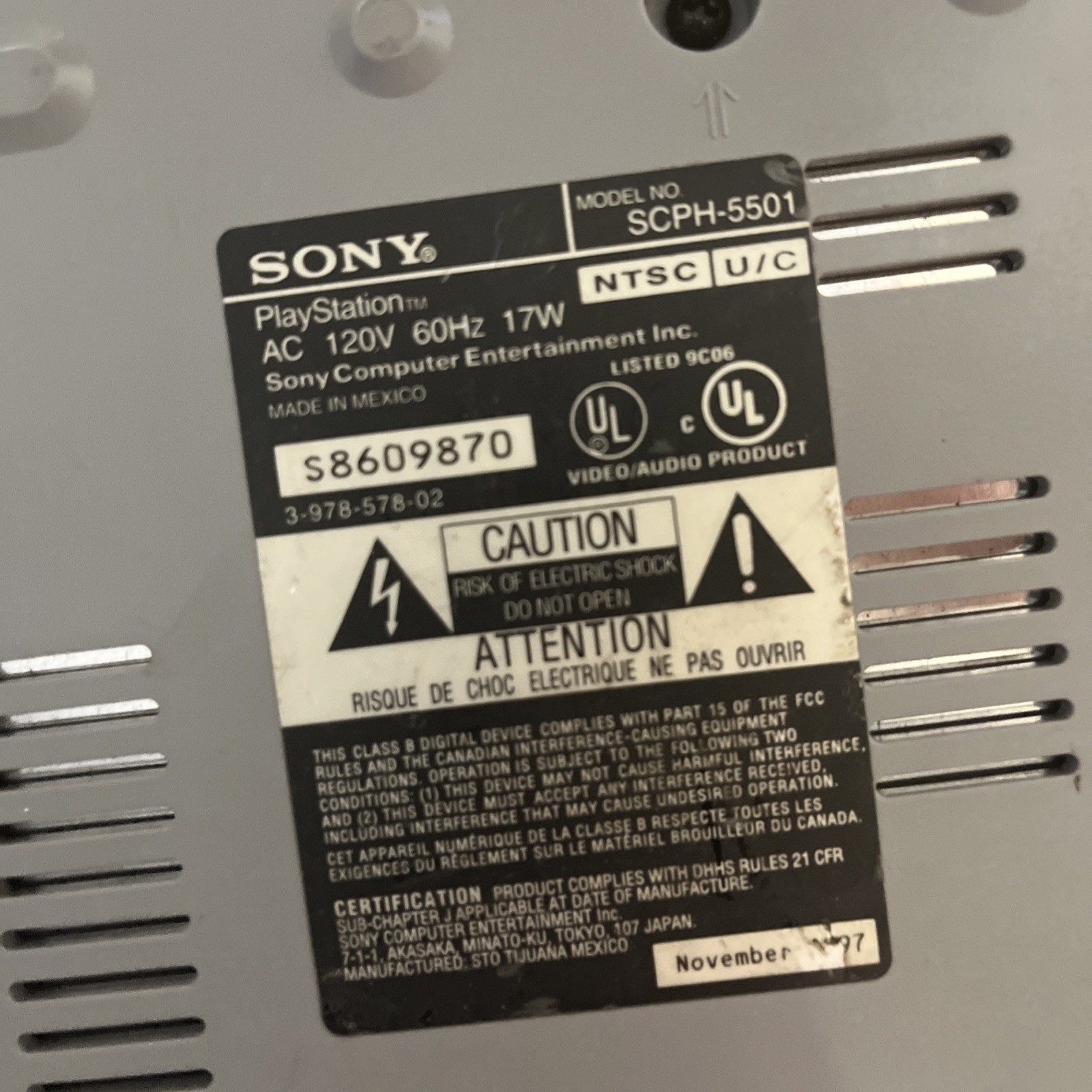 Sony PlayStation 1 PS1 (SCPH-5501) – CONSOLE ONLY – Tested and Working See Pics