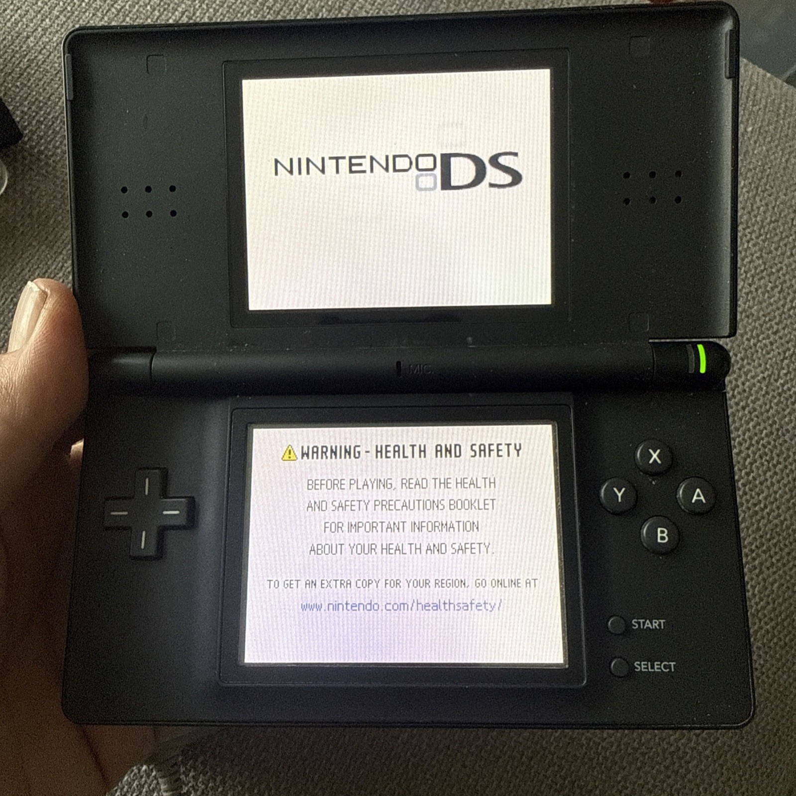 Nintendo DS Lite USG-001 Handheld Game Console Black With Guitar Hero