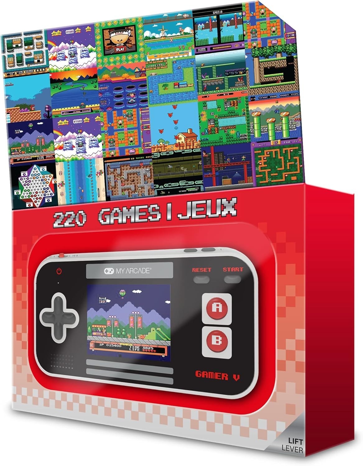My Arcade Gamer V Classic-Red: Portable Gaming System /220 Retro Games/2.5″
