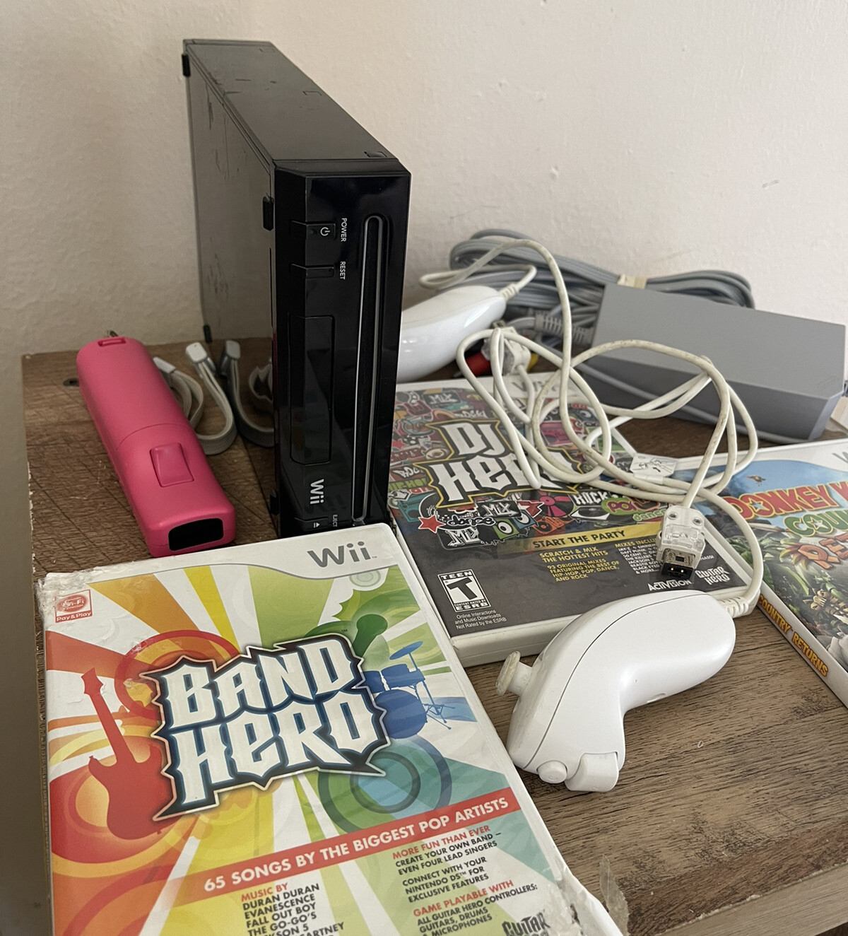 Nintendo Wii Console RVL-101 Black Gaming Console And 3 Games 1Remote Tested