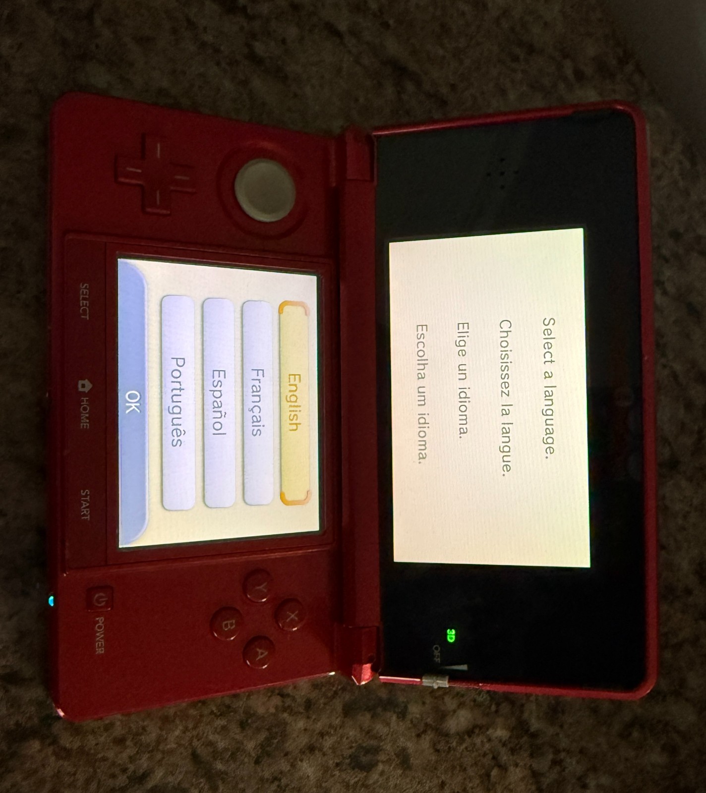 Nintendo 3DS Super Mario 3D Land Flame Red Handheld System w/ 2 games and case