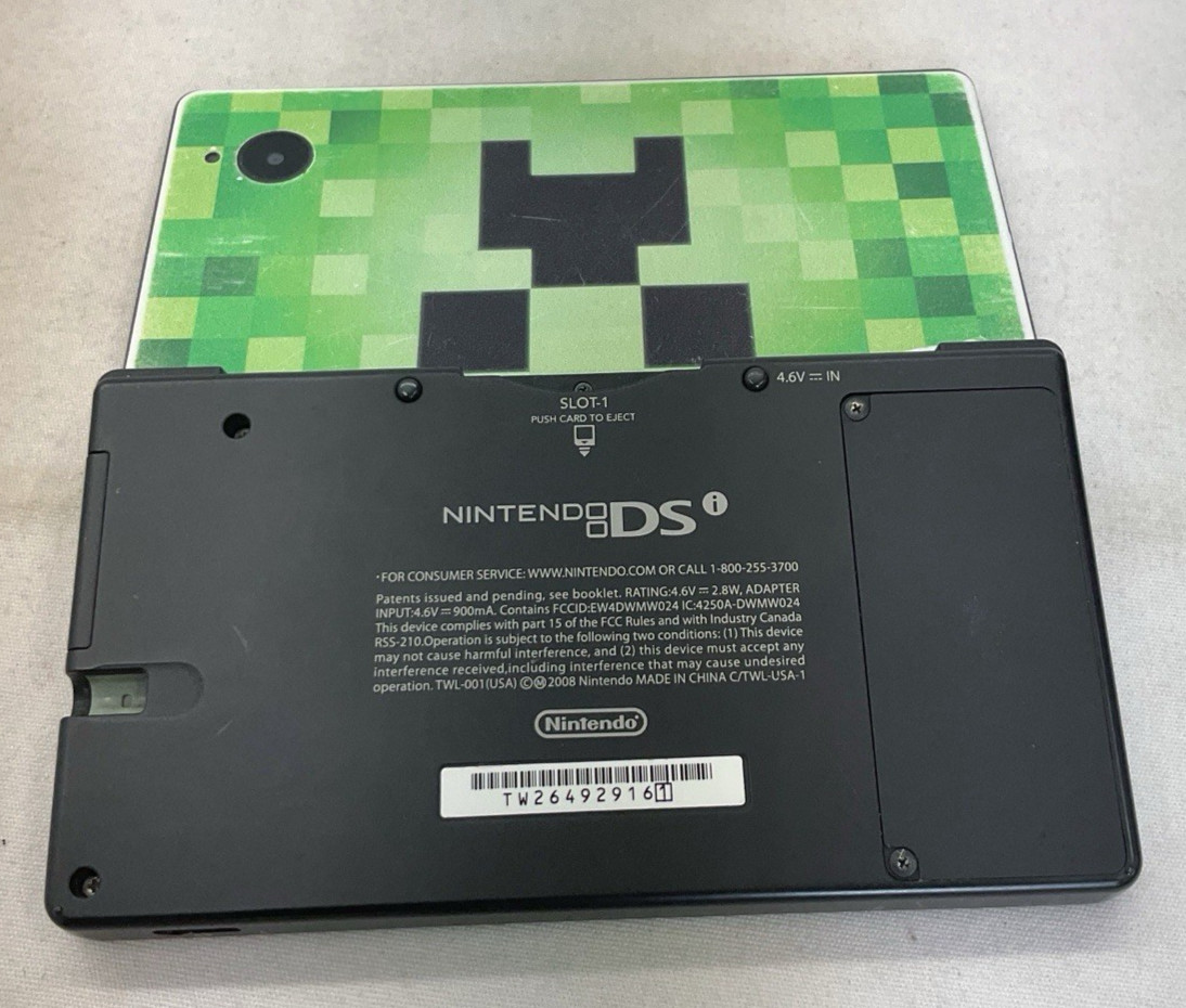 Nintendo DSi Console TWL-001 | Black With Minecraft Stickers | Tested & Working