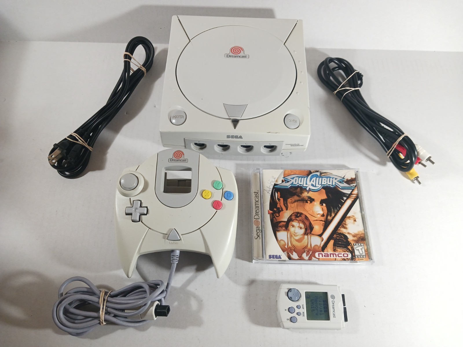 SEGA Dreamcast Console Bundle Soul Calibur VMU Tested OEM Controller Soulcalibur