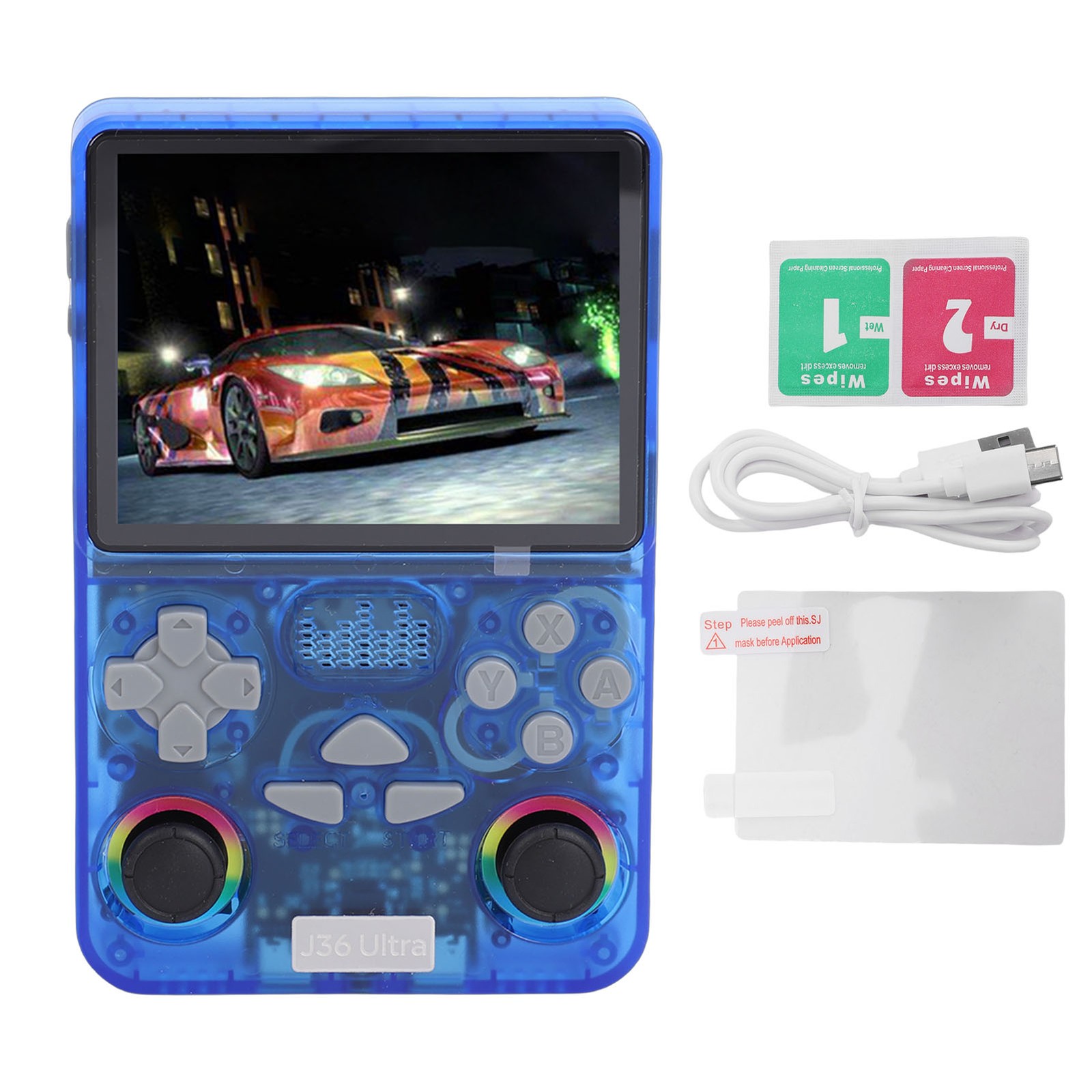 Retro Handheld Game Console 4 Inch Screen Built In 64GB Small Memory Card S EYCM