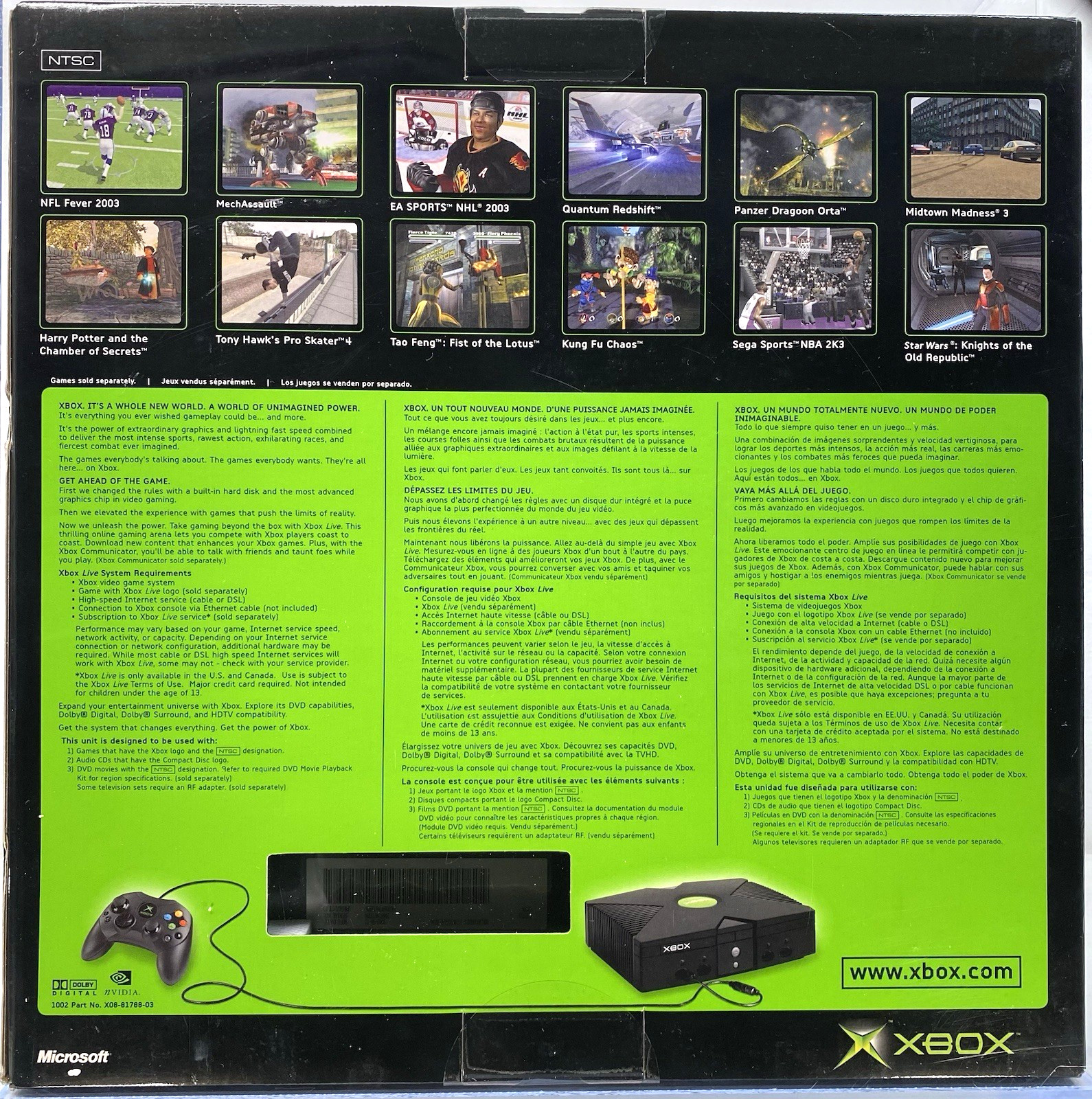 Microsoft Xbox Console System Bundle Version New 2003 Sealed VGA 80+ Archival
