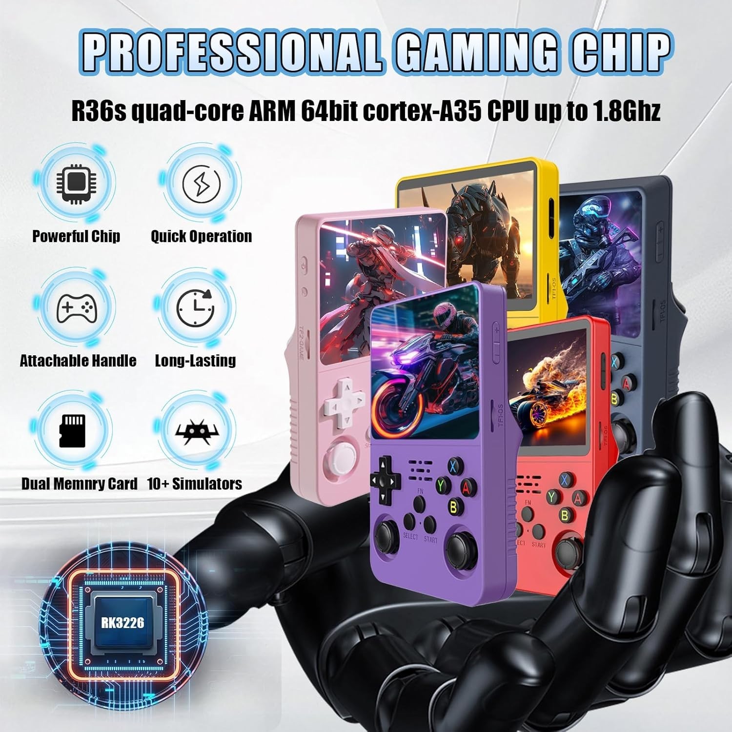 R36S Retro Handheld Game Console 3.5″ Screen 20000+ Games 64GB/128GB Gift