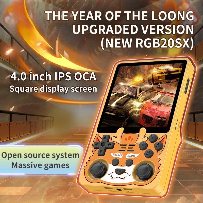 2025 New Upgraded RGB20SX Retro Handheld Game Console, 4 Inch Mini Video Game
