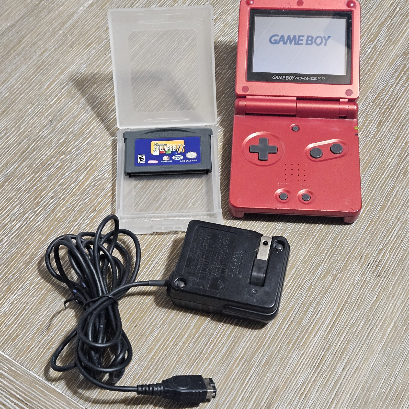 Nintendo Game Boy Advance SP Handheld System – Flame Red W Charger TESTED