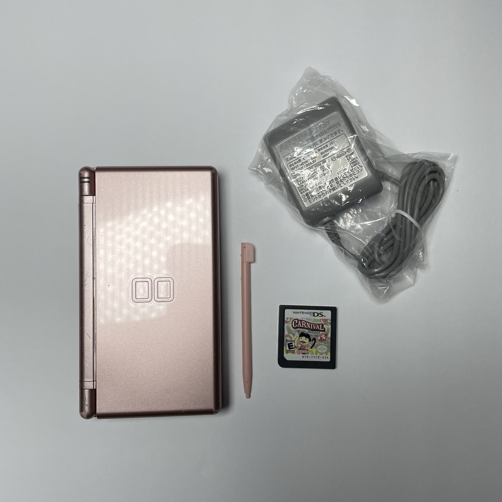 Nintendo DS Lite Handheld System- Metallic Pink Rose – Tested Working
