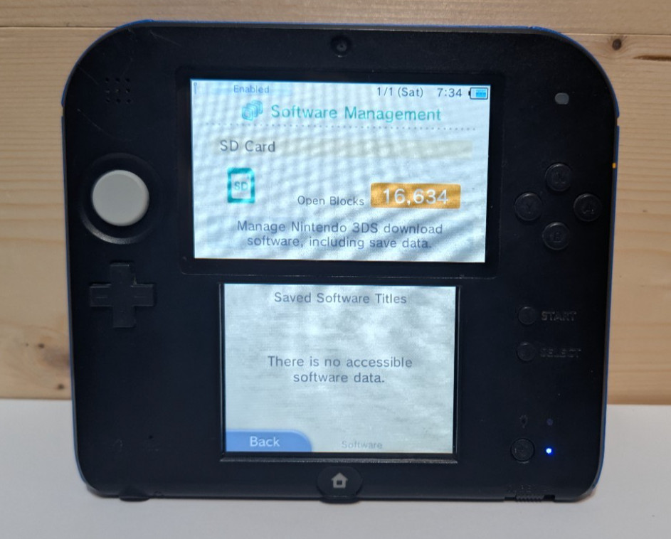 Nintendo 2DS Blue/Black US Version W/Cable *Tested*