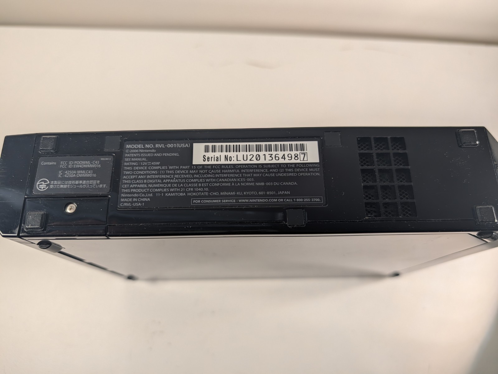 Nintendo Wii Console System, Black, Open Box, No Games Or Instruction RVLSKRP2