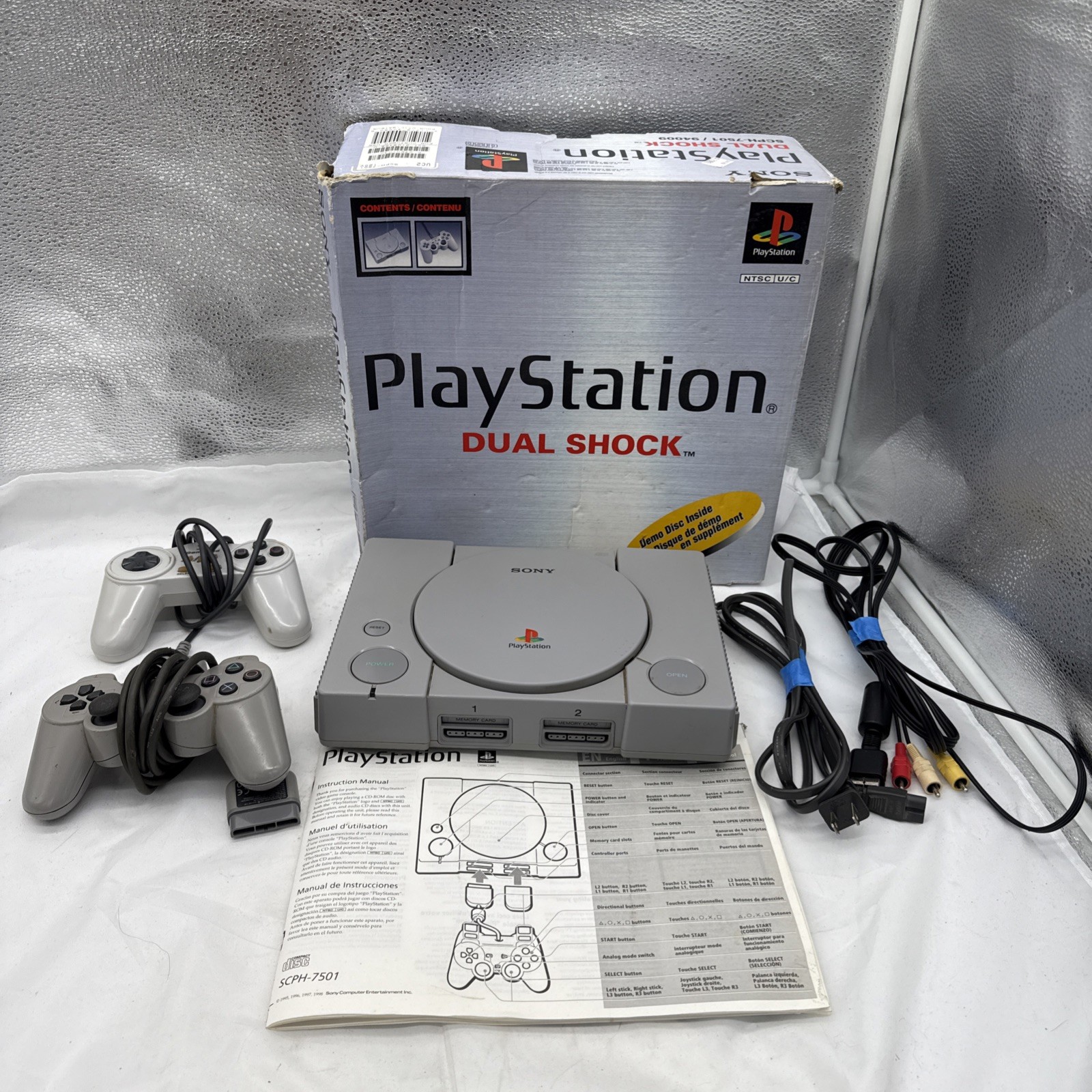 Sony PlayStation 1 Video Game Console – With controller – Box Included – Gray