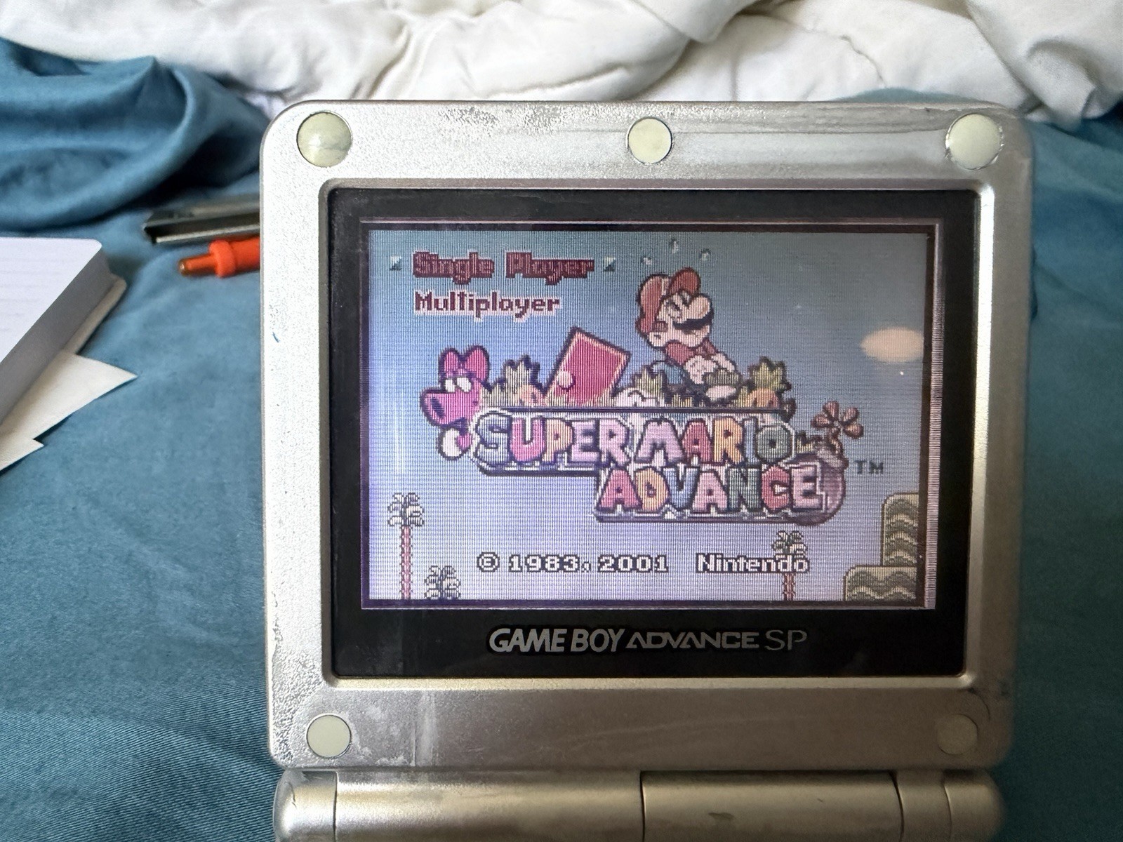 Nintendo Game Boy Advance SP Console Silver with Charger And Many Games